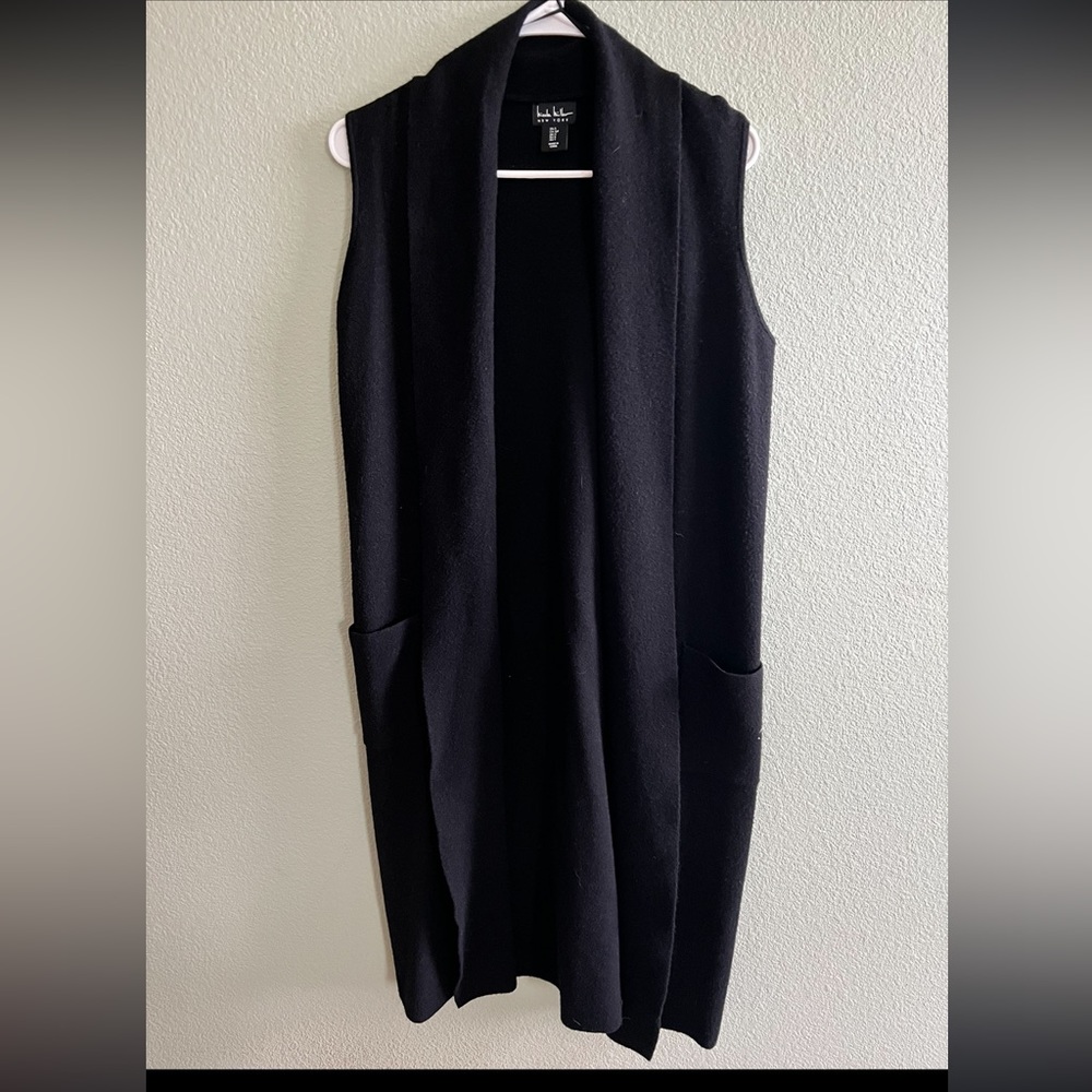 Black sleeveless cardigan
